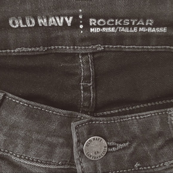 Old Navy Rockstar Mid Rise Jeans Black Size 0 - Picture 7 of 8